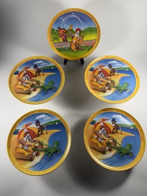 4 Plates 1977 Ronald McDonald Hot Summer Day and 1 Watering May Flowers Vintage