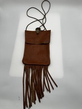 Unbranded Brown Leather Fringe Festival Boho Hippie Crossbody