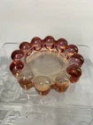 Vintage Boopie Bubble Glass Ashtray Trinket Dish Nova Pattern Pink Cranberry