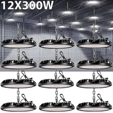 12 Pack 300W UFO LED High Bay Light Shop Warehouse Industrial Factory Commercial