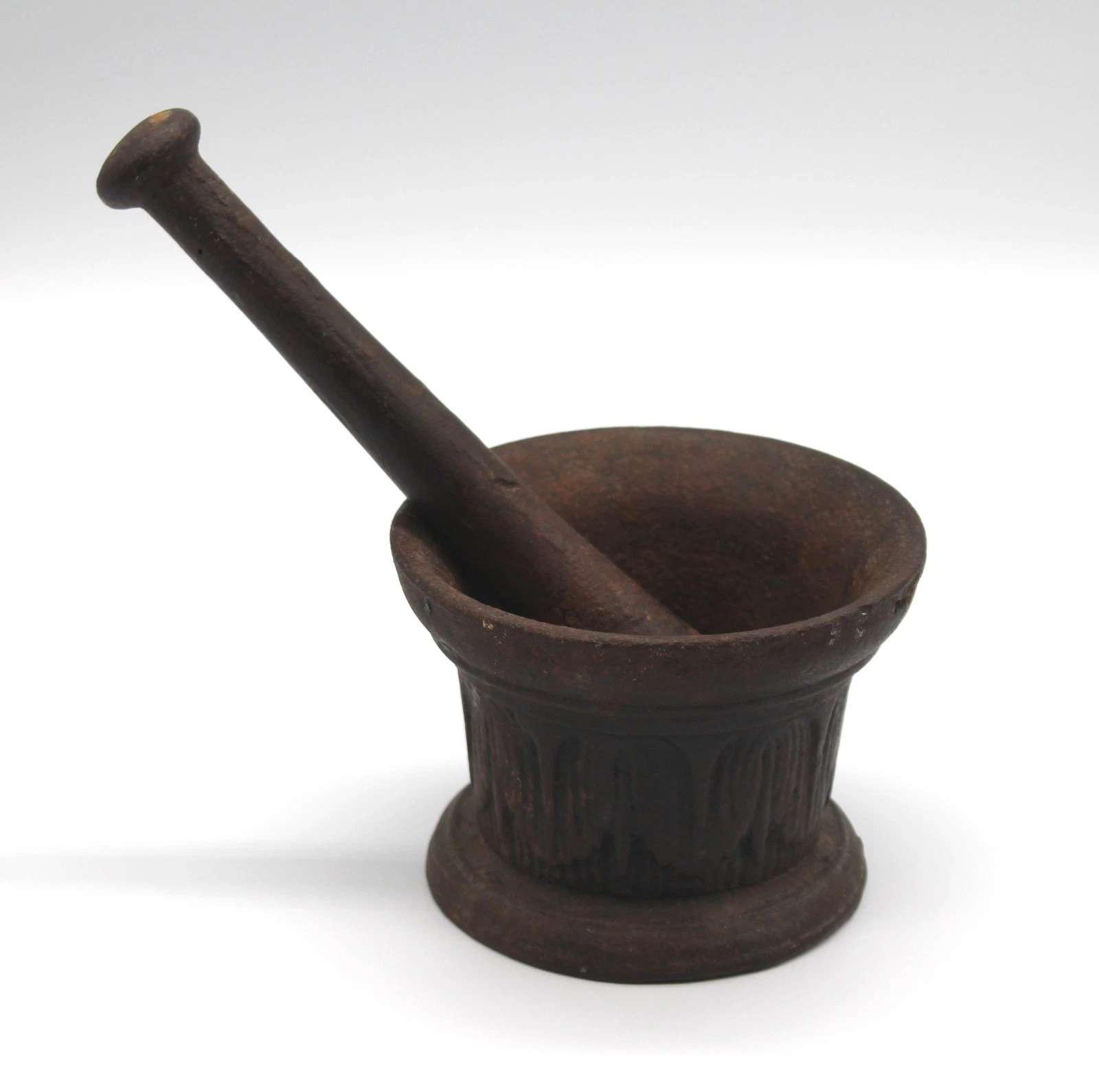 Vtg Cast Iron Mortar & Pestle Grinding Bowl Apothecary Druggist Chemist Herbs