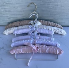 Vintage Padded Satin Clothes Hangers Lot Of 6