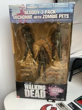 2013 AMC The Walking Dead McFarlane Bloody 3 Pack MICHONNE With Zombie Pets New