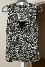 Vintage y2k Top Green Floral Fairycore Whimsical Witchy Bohemian Women's Large