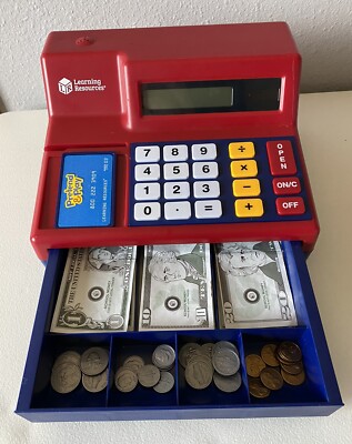 Learning Resources Pretend Toy & Play Cash Register/Calculator With Play Money