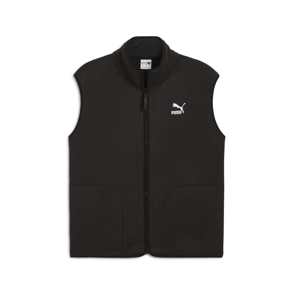 Классический жилет из полар-флиса Puma Classics на молнии, мужская черная повседневная спортивная верхняя одежда 62
