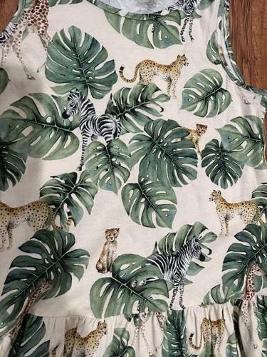Girl's H&M Karolina Kijak Tank Sundress Sz 8-10 Y wildlife dress giraffe leopard - Picture 2 of 5
