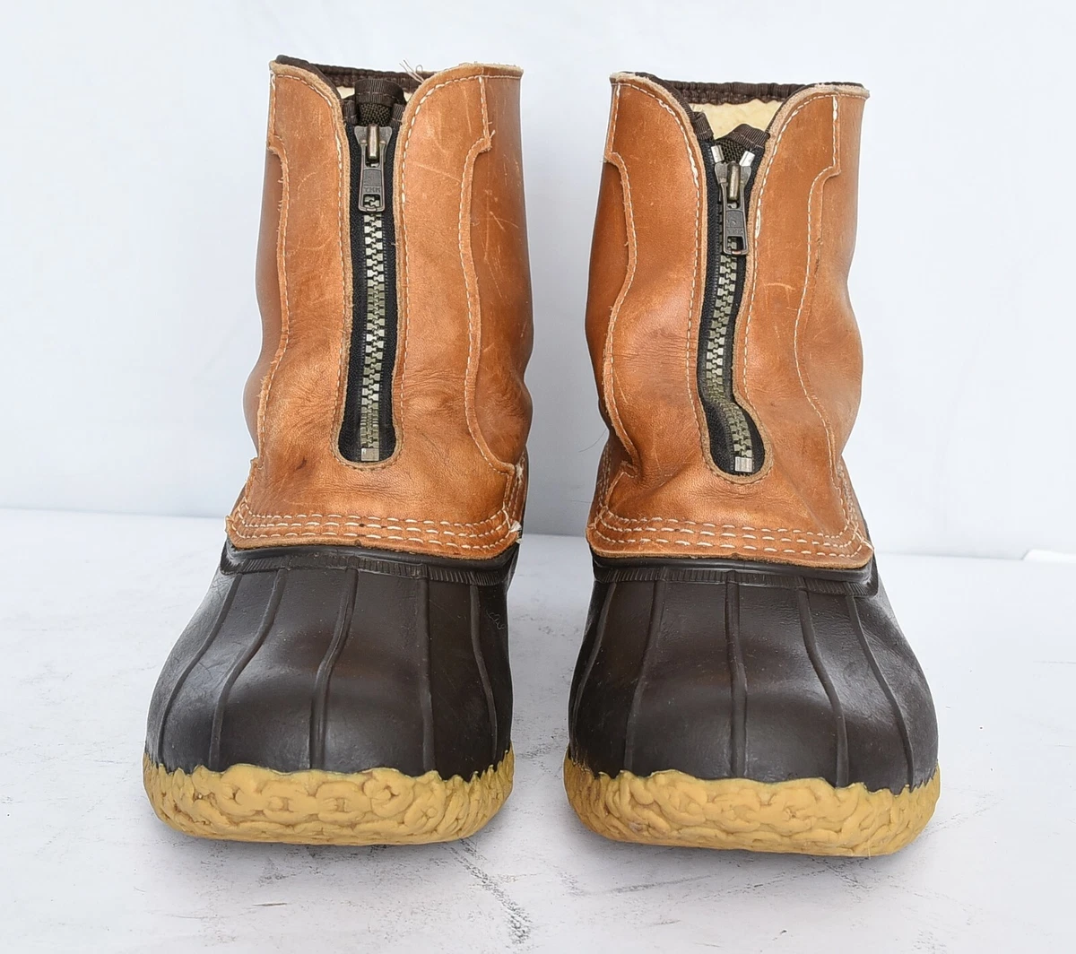 BEAN BOOTS by L. L. Bean Zip Up Leather Rubber Hunting Work Duck Boots Mens Sz 8