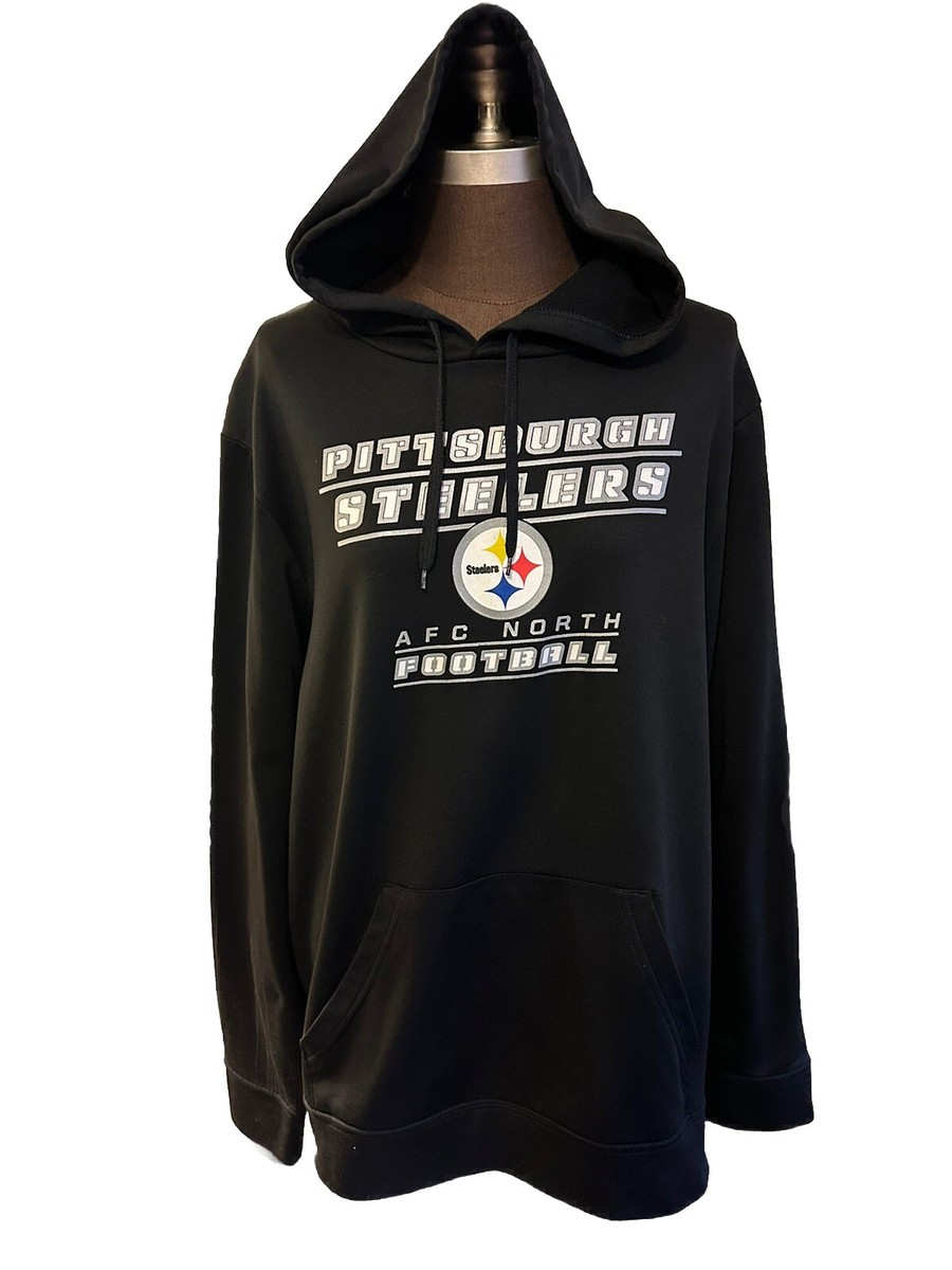 Pittsburgh Steelers Hoodie Mens Large Black Pullover Sweatshirt