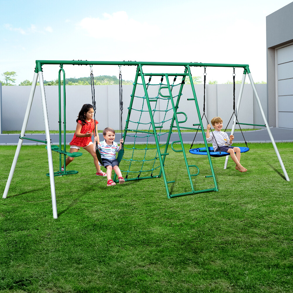 Heavy Duty Swing Set for Backyard Playground Playset with 2 Swings