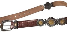 Brighton Museum Collection Coin Belt Vintage 1995 Length 35" Leather Western