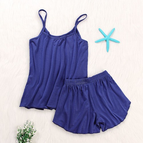 Set pigiama donna pigiama modale cami top con pigiama corto set corti - Foto 4 di 27