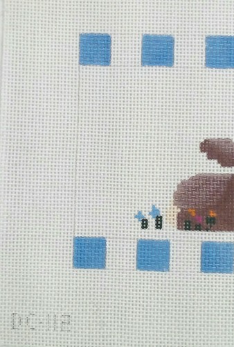 Associated Talent AT needlepoint HP Bunnies blue birth announement DC112 14 mesh - Picture 4 of 6