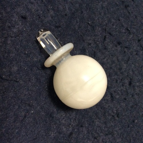 Hobnail Glass Perfume Bottle ● White and Clear ● Dauber ● Fenton - Picture 6 of 8