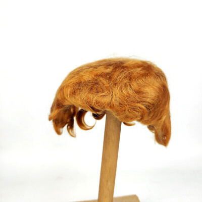 Erdbeerblonde Mohair Puppenperücke, 12,5'' bis 13,5'', kurz mit Locken, Glorex