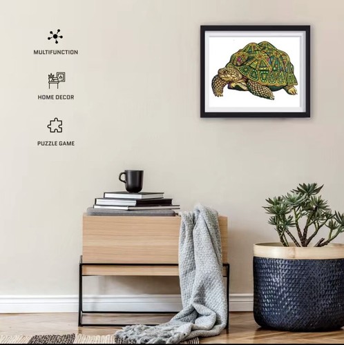 Schildkröte Holzpuzzle für Erwachsene Kind, einzigartige unregelmäßig geformte Teile, bestes Geschenk Spielzeug - Bild 5 von 6