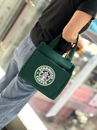 2024 Neu Starbucks* Canvas Beuteltasche Praktische Brotzeittasche Umweltfreundlich Tragetasche Einkaufstaschen - Bild 8 von 23