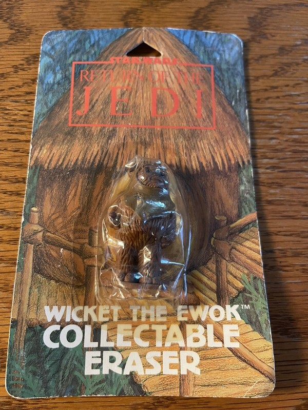 1983 Return Of The Jedi, Wicket The Ewok Collectible Eraser,NOS