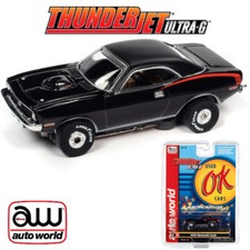 NEW Auto World Thunderjet Ok Used Cars 1970 Plymouth Cuda Black HO Slot Car