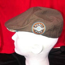 EUC Youth Gymboree "Rebel Road Next Exit" brown/plaid cotton driving cap, sz 5-7