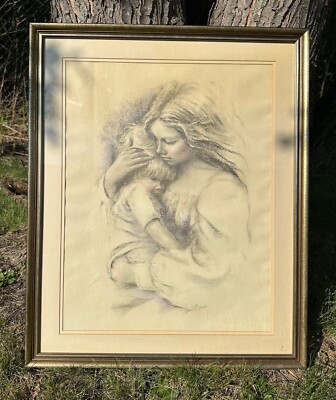 David cutler　mothers love 飾り絵 Print of hand drawn drawing 