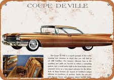 Metal Sign - 1960 Cadillac Coupe De Ville - Vintage Look Reproduction Metal Sign - 1960 Cadillac Coupe De Ville - Vintage Look Reproduction