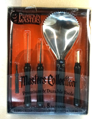 Pumpkin Masters Carving Kit Masters Collection 5 Premium Tools 8 Patterns