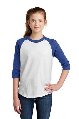 Sport-Tek YT200 Youth Colorblock Raglan Team Jersey 3/4 Sleeve Tee T-Shirt - Picture 2 of 17