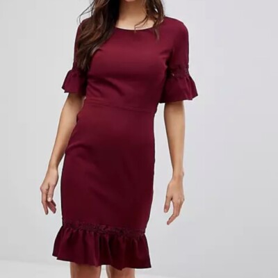 peplum frill dress Dorothy Perkins Women's Petite DP Luxe Peplum Frill Detail V Neck Printed Maxi Dress in Floral | Size: 12