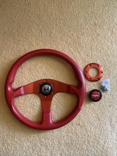 Momo Steering Wheel Leather Tuner Red 350mm