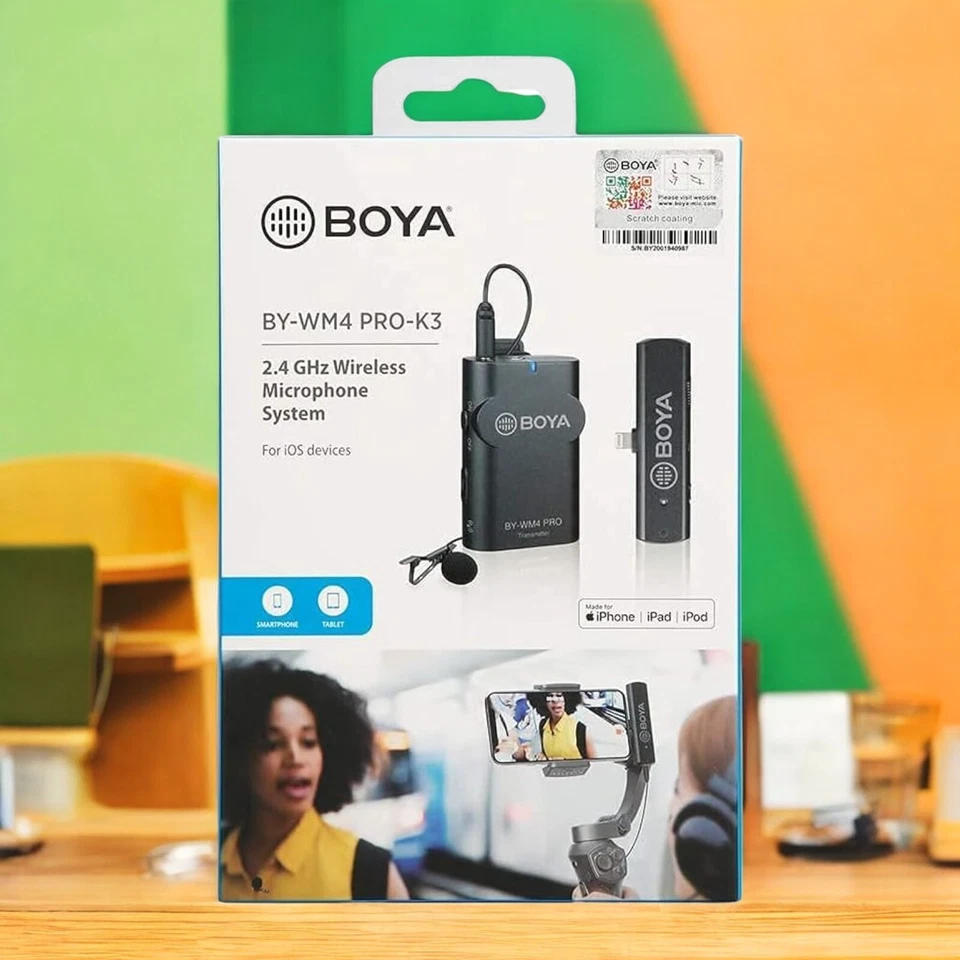 Phone Recording Microphone Boya BY-WM4 Pro Kit 2.4GHz Wireless Transmission Gift - Image 4 of 4