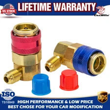 Gauge Car Auto A/C Manifold Conversion Kits Low/High Angle Quick Adapter Fitting