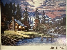 needlepoint Tapestry Gobelin L Lake House Canvas Only 60x80 Cm