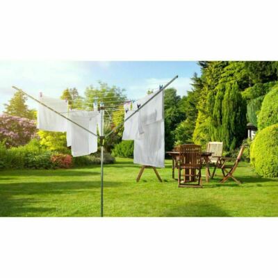 ROTARY ARM 30M CLOTHES AIRER DRYER GROUND SOCKET WASHING LINE