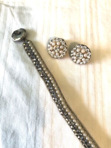 Beaded Faux Pearl Post Earrings And Bracelet AEO Fun Casual Costume Boho - Picture 3 of 4