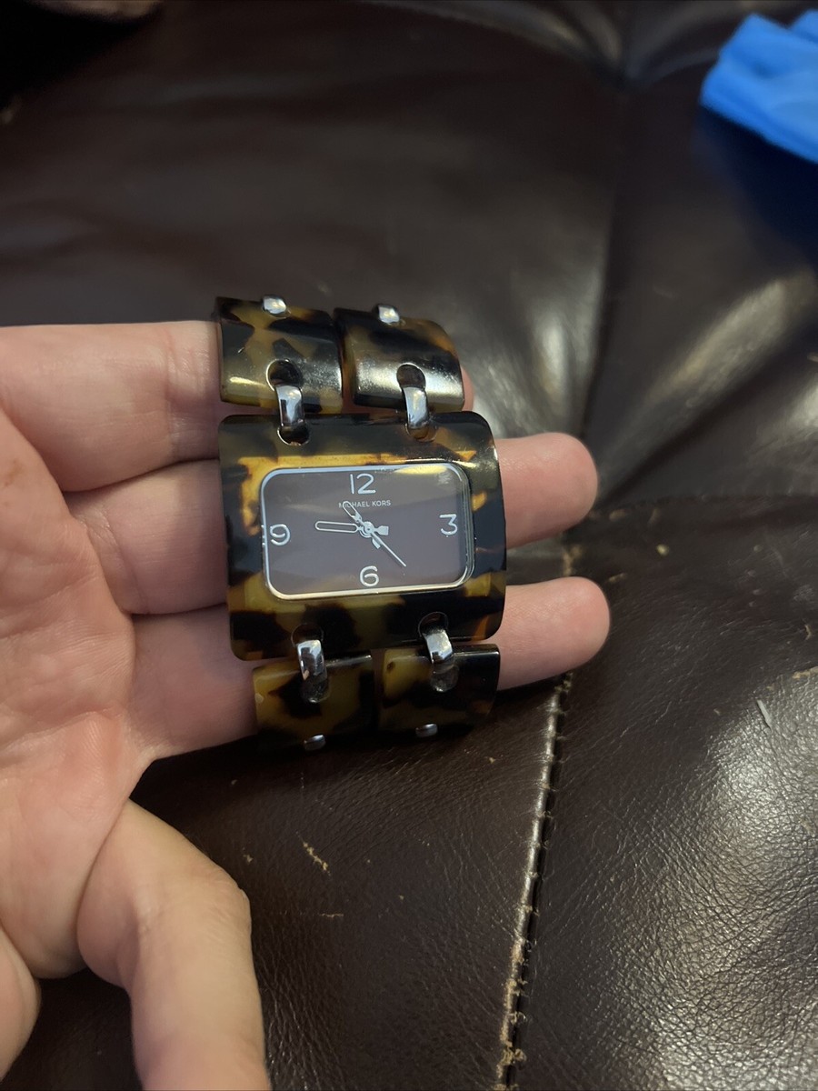 NEW! - Michael Kors Tortoise Shell Bracelet Watch Petite Lock Pavé Gold-Tone and Tortoiseshell Acetate Chain  main image 2