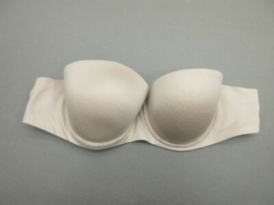 34C Aerie Womens Beige Underwire Lined Back Closure Strapless Demi Bra