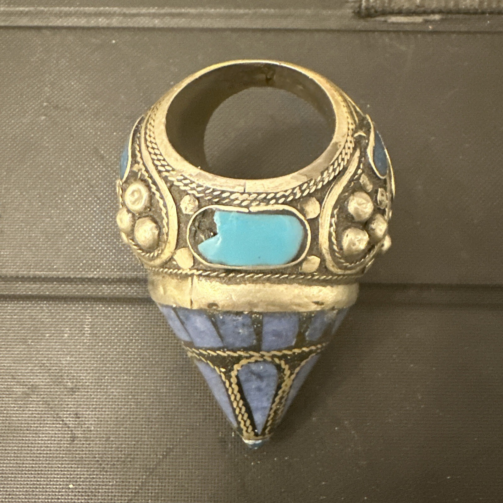 Beautiful Silver Plated Unique Ring With Turquois… - image 7