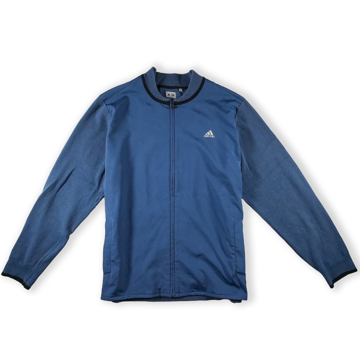 Adidas Men's Golf Sweater Range Hybrid Full Zip Blue w/ Pockets