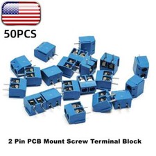 50PCS KF301-2P 2 Pin Plug-in Screw Terminal Block Connector 5.08mm Blue