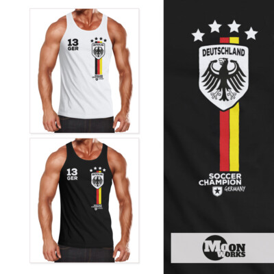 EM WM Tanktop Fanshirt Herren Fußball Deutschland Trikot MoonWorks 