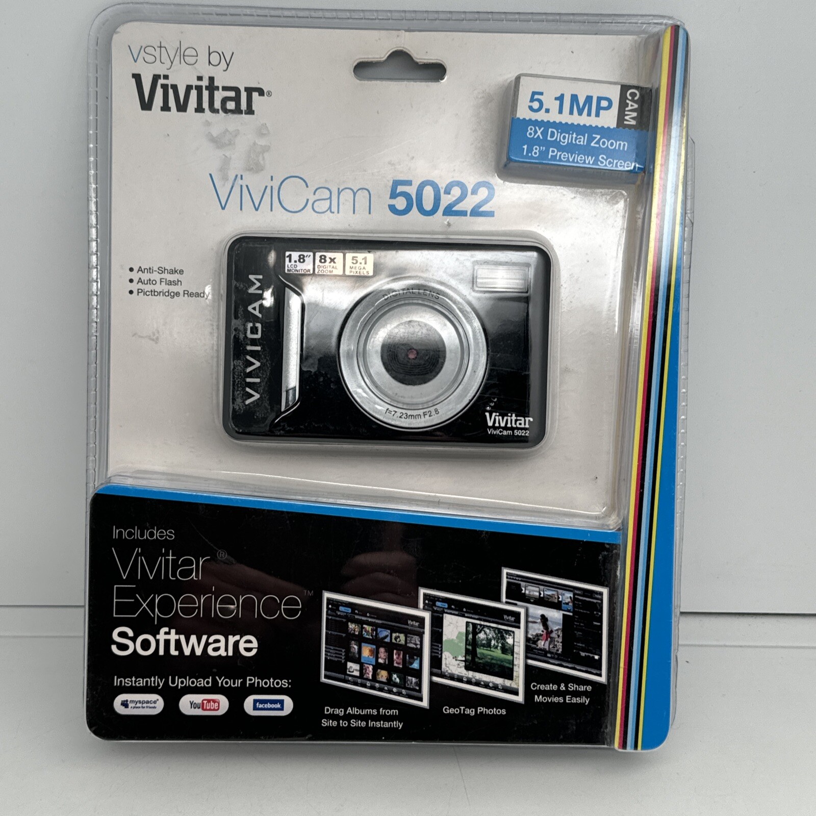 Vivitar ViviCam 5022 5.1 MP Digital Camera Black New Factory