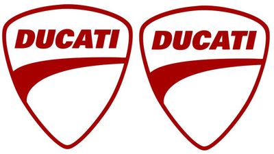 2X Ducati Red Vinyl Sticker Decal 4'' Logo Racing