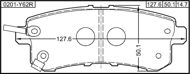 Комплект колодок, дисковый тормоз, задний Febest 0201-Y62R оригинальный D4060-1LB8E - Изображение 2 из 3