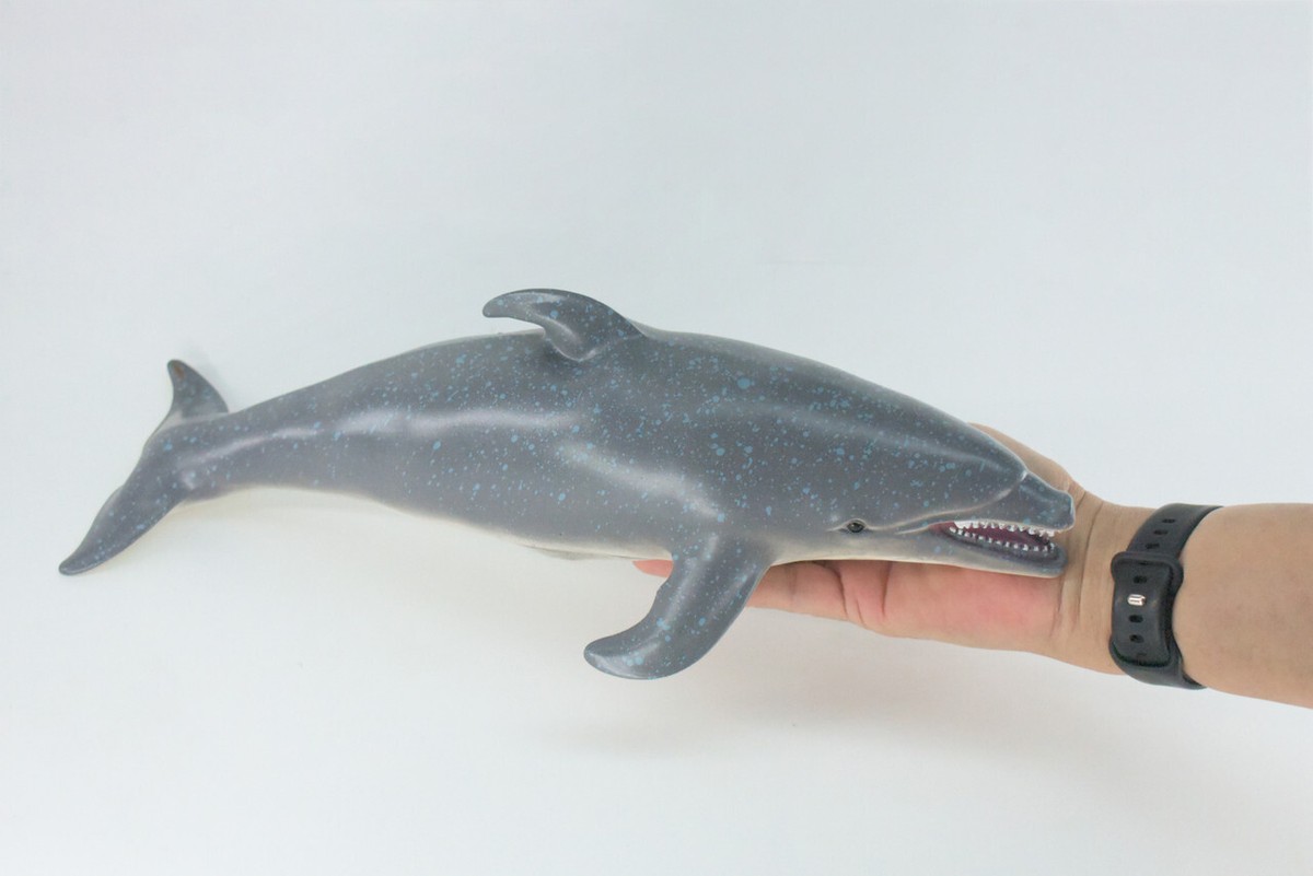 Realistic Dolphin Toy, Hand Painted, Soft Rubber Porpoise Model