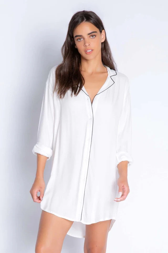 PJ SALVAGE 象牙色 白色 新鲜星期五睡衣 睡衣 长袖 连衣裙 S = 4/6 — 第 2/4 张图片