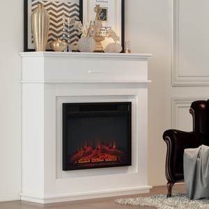 1 8kw Electric Fireplace Suite Led Log Fire Burning Flame Mdf