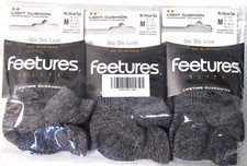 3 x Feetures Elite Light Cushion No Show Tab Gray Medium
