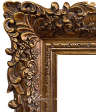Louis French Baroque Rococo Ornate Wood Wall Picture Frame Antique Gold 4.75"
