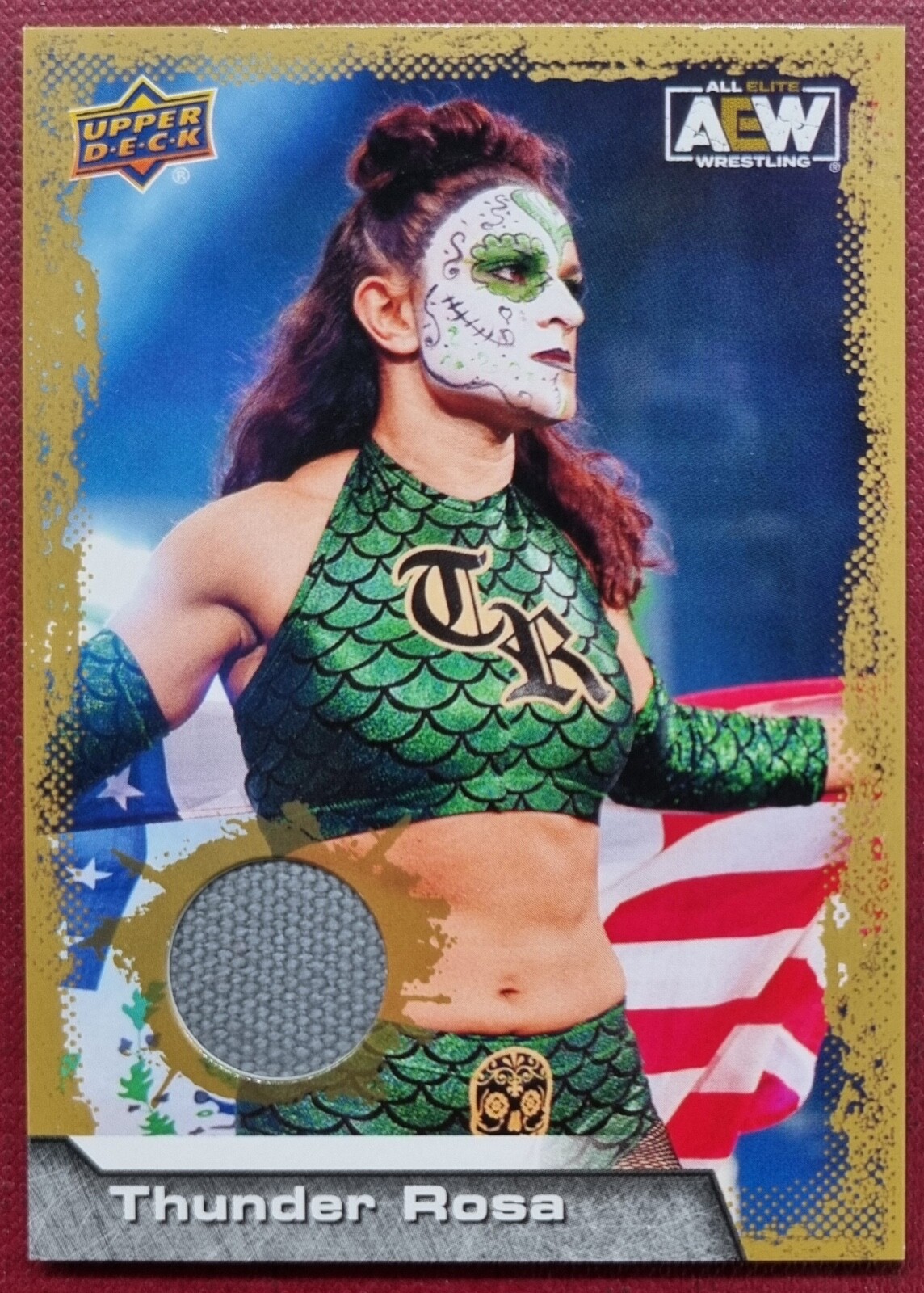 2022 AEW Thunder Rosa Gold Mat Relic Trading Card Upper Deck Mint #70652